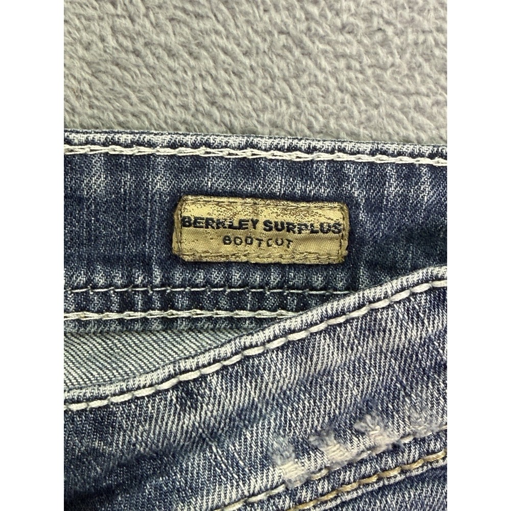 Silver Jeans Womens 28 Blue Bootcut Distressed Denim Berkley Surplus Low Rise - Picture 9 of 12